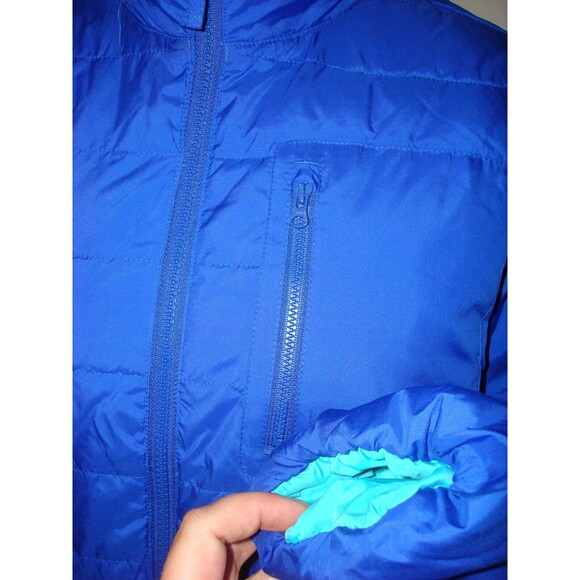 New NWOT J Crew KID Crewcuts Girls XL Reversible Puffer Coat Jacket Blue Aqua - Picture 8 of 16